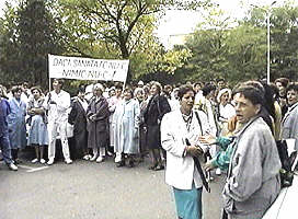 Membrii sindicatului Sanitas Arad in greva de solidaritate