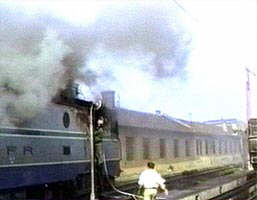 La depoul CFR a luat foc o locomotiva