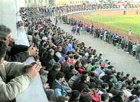 La meciul amical UTA-Honved Kispest, spectatorii au umplut tribuna