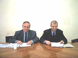 Mihai Duma si Eugen Deliman la conferinta de presa