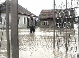 In cateva minute la Sebis au fost inundate mai multe curti si gradini