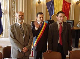 Primarul Falca cu viceprimarii Dekany si Bognar