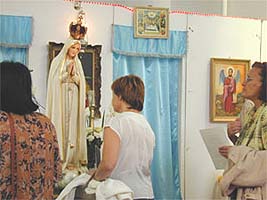 Statuia Sfintei Maria de la Fatima a poposit si la biserica greco-catolica din Arad