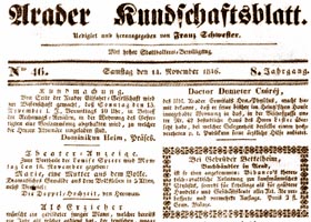 Reactii in urma concertelor au fost publicate in ziarul aradean "Arader Kundschaftsblatt"