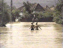 Inundatiile au acoperit strazi in zona Podgoriei