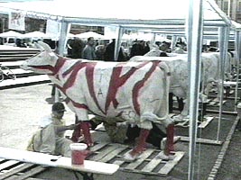 Liceenii aradeni au pictat vacute pentru "Cow parada" din 2006