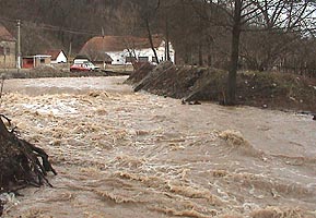 Prin topirea brusca a zapezilor multe paraie au iesit din matca - Virtual Arad News (c)2006