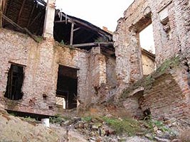 Ruinele casei din Tribunul Dobra s-au transformat in loc de depozitat gunoaie