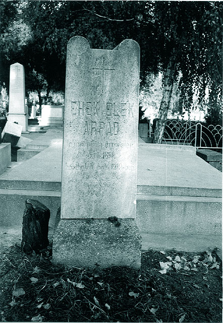 Mormantul lui EHEK ELEK ARPAD - plutonier pilot de campanie, nascut 1891, cazut eroic in 1918;  tabori pilota ormester, szul 1891, hosi halalt halt 1918 ban