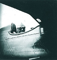 August 1941 - Ghimbav (Scoala perfectionare) Alex. Serbanescu, pe atunci lt. av., zburand avionul PZL-11 B