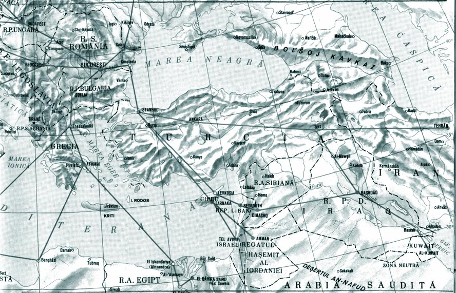 Harta cu rute aeriene