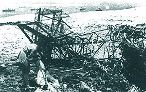 Epava arsa a avionului "I-MANU"