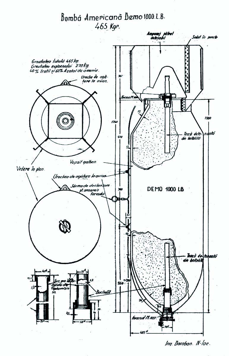 Bomba americana "DEMO 1000 L.B." (schema)