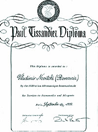 Diploma "Paul Tissandier"