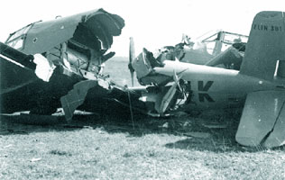 Calarasi 8 sept. 1955 ZLIN 381, YR-ZAK prabusit. Echipaj: ins. VULCU CORNEL si elev