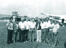 In Cehoslovacia - Trebova, iunie 1989; de la stg. la dr.: DIMCEA, PAL, MANOLACHE, BOZESAN, PRIKRYL, TACHE, BORZEA, ANTONESCU, UTA, POSTAVARESCU