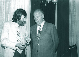 1986 Brasov, la aniversarea promotiei 1941: Sixtus Maxim (dr.) si Cornel Marandiuc (stg.)