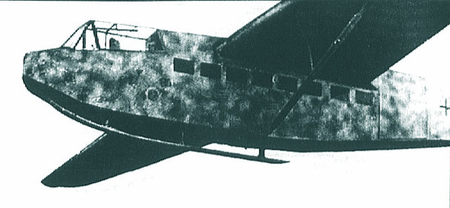 DFS-230 in zbor, se observa ambii piloti la posturile de comanda asezate in tandem