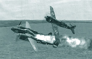 P-38 Lightning atacat de un IAR 81c