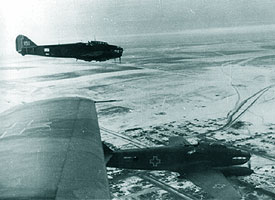 Formatie de &quot;Savoia&quot; in misiune peste iarna ruseasca